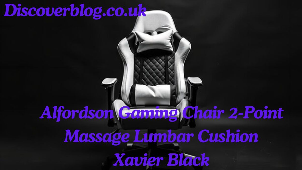 Alfordson Gaming Chair 2-Point Massage Lumbar Cushion Xavier Black